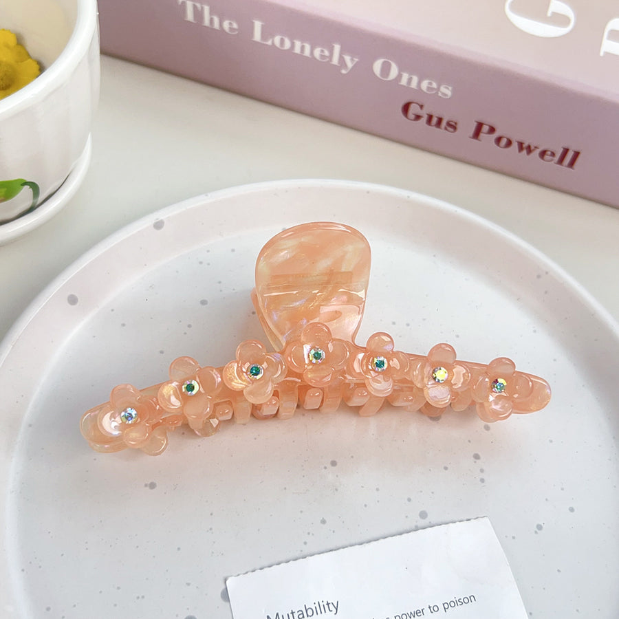 Stylish Three-dimensional Flower Rhinestone Hair Clip