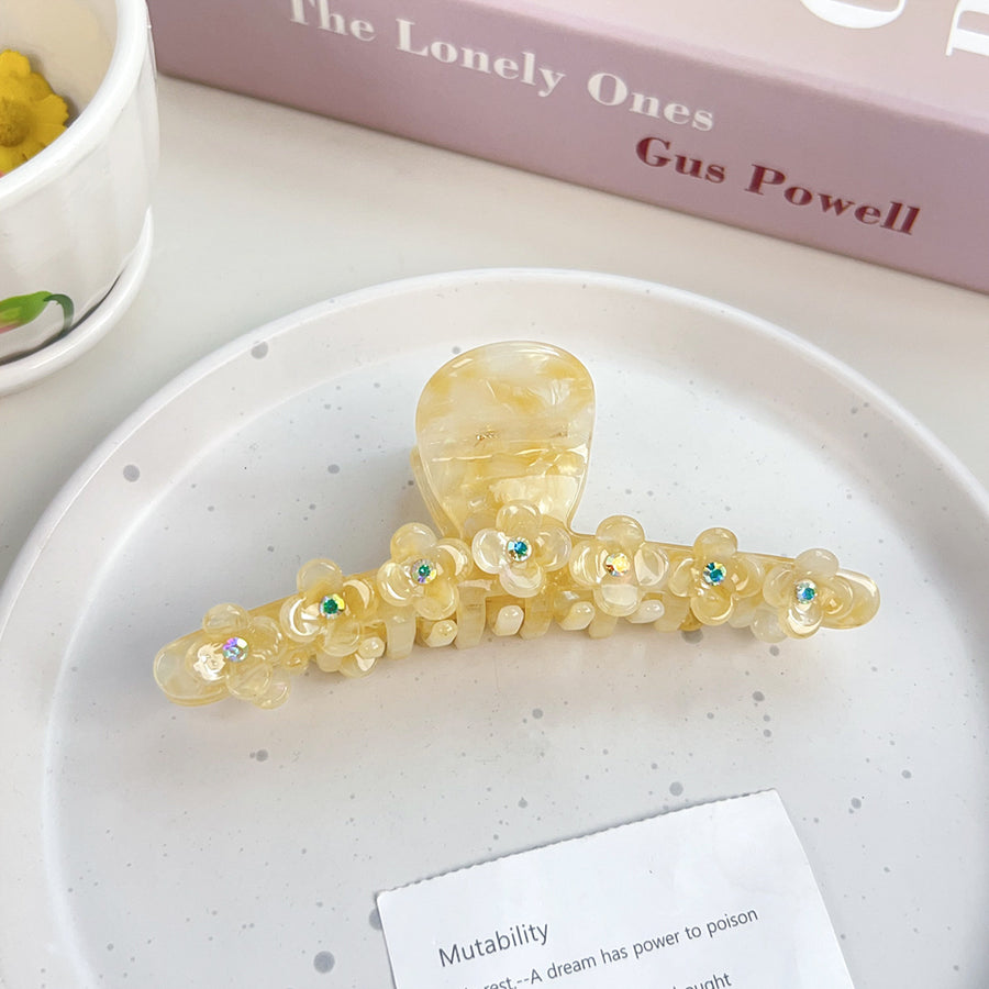 Stylish Three-dimensional Flower Rhinestone Hair Clip