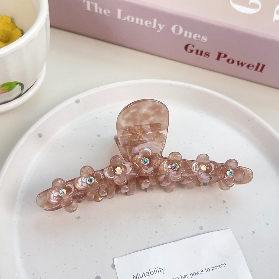 Stylish Three-dimensional Flower Rhinestone Hair Clip