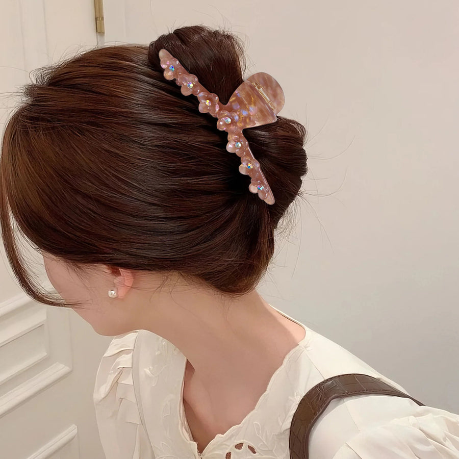 Stylish Three-dimensional Flower Rhinestone Hair Clip