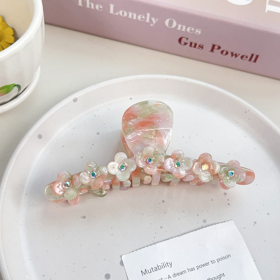 Stylish Three-dimensional Flower Rhinestone Hair Clip
