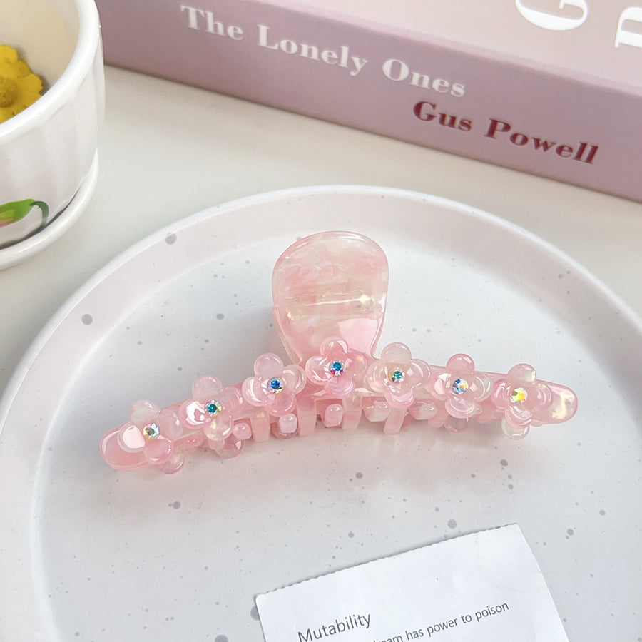 Stylish Three-dimensional Flower Rhinestone Hair Clip