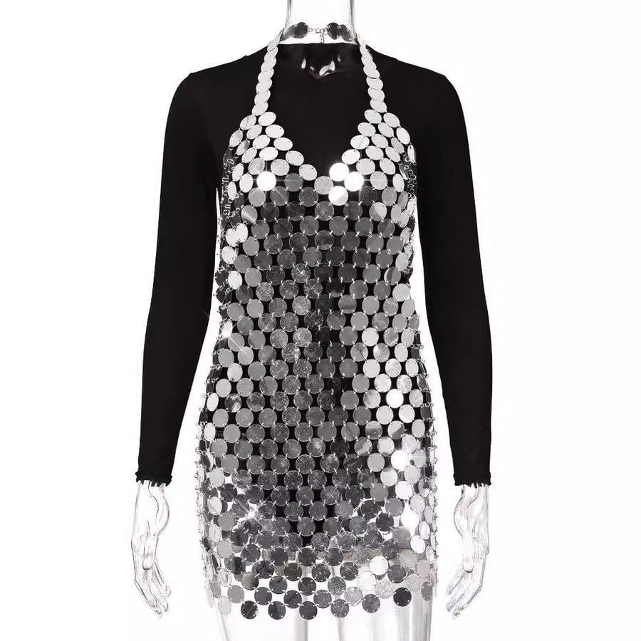Sexy Beaded And Sequined Strap Dress for Stunning Nights