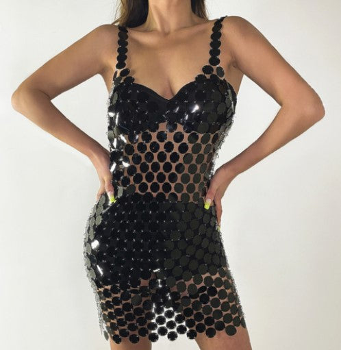 Sexy Beaded And Sequined Strap Dress for Stunning Nights