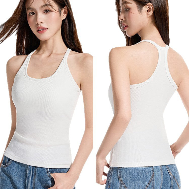 Womens Summer Slim-Fit One-Piece Back-Show Crop Top