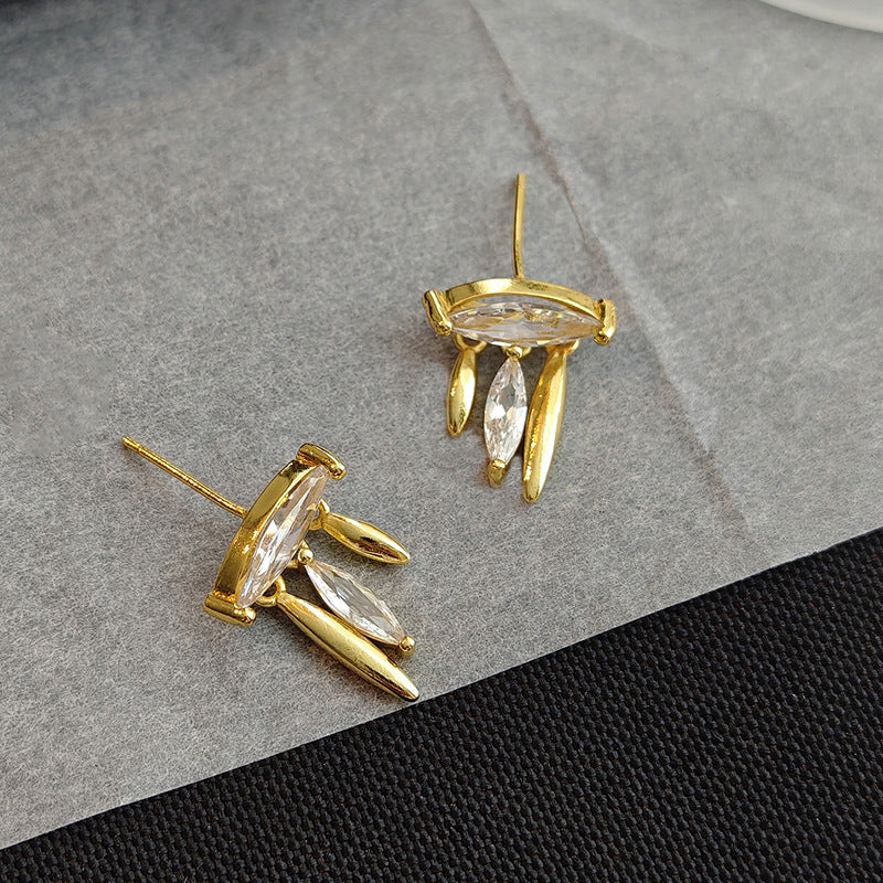 Micro-inlaid Zircon Minimalist Drop Earrings for Women