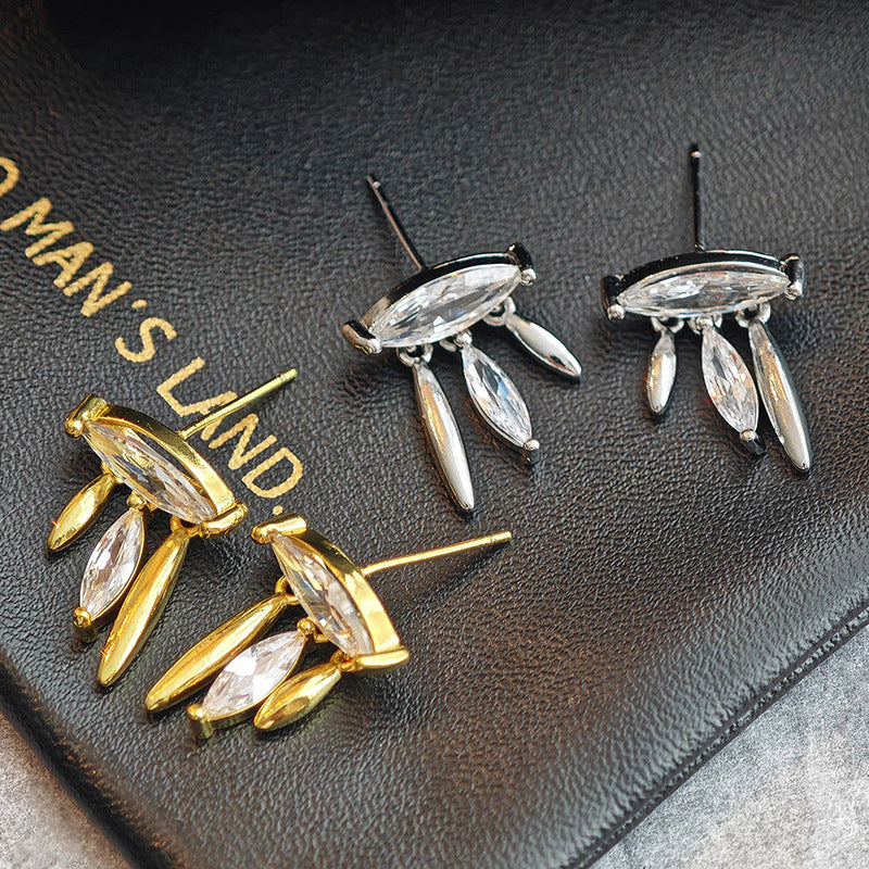 Micro-inlaid Zircon Minimalist Drop Earrings for Women