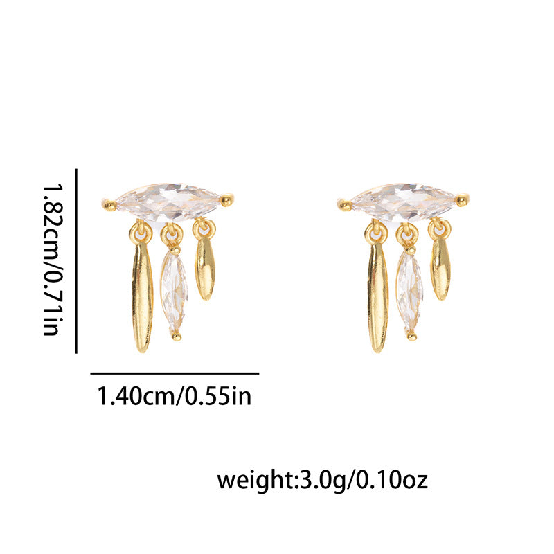 Micro-inlaid Zircon Minimalist Drop Earrings for Women