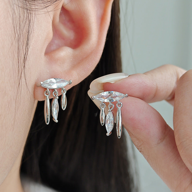 Micro-inlaid Zircon Minimalist Drop Earrings for Women