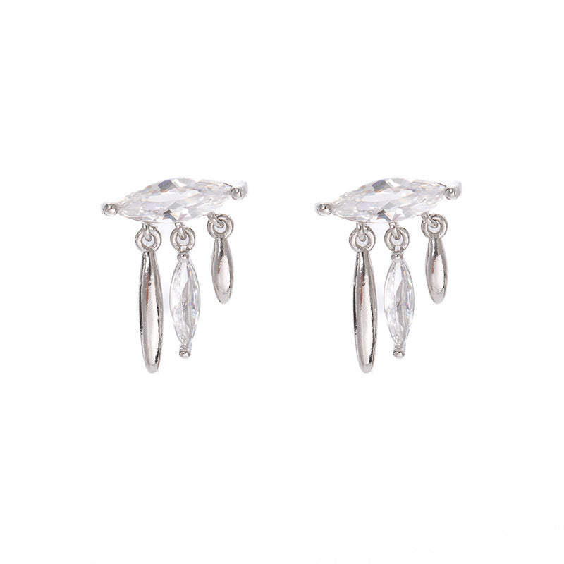 Micro-inlaid Zircon Minimalist Drop Earrings for Women
