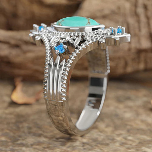 Bohemian-style Horse-eye Statement Ring for Women