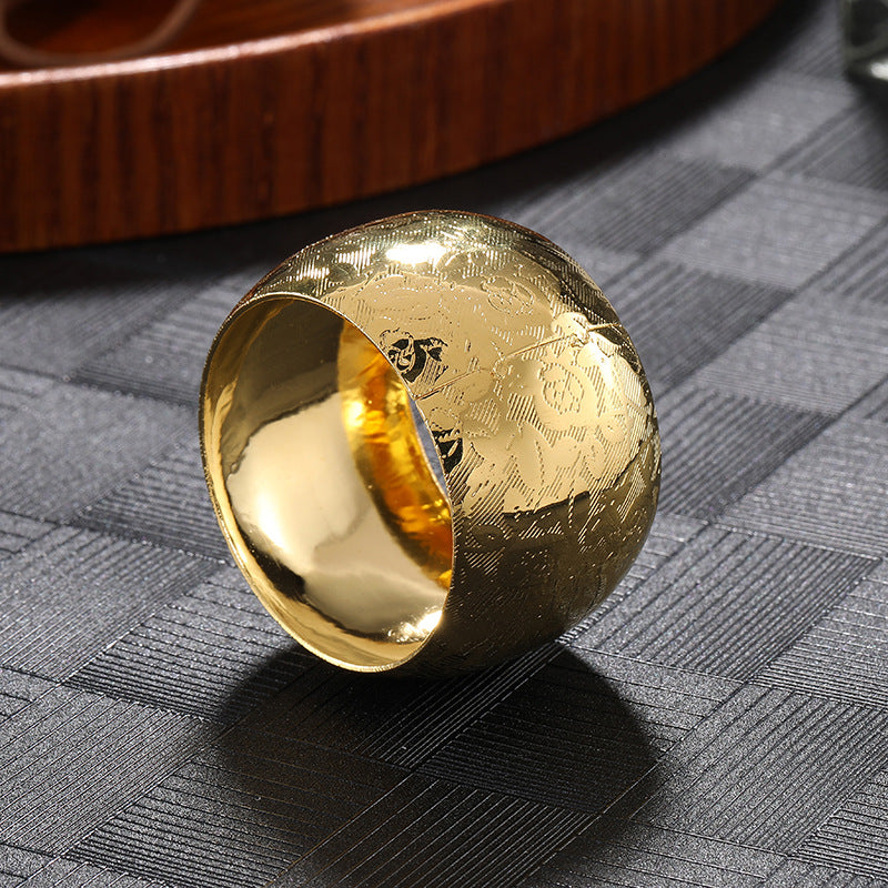 Creative Colored Metal Pattern Napkin Ring - Statement Ring
