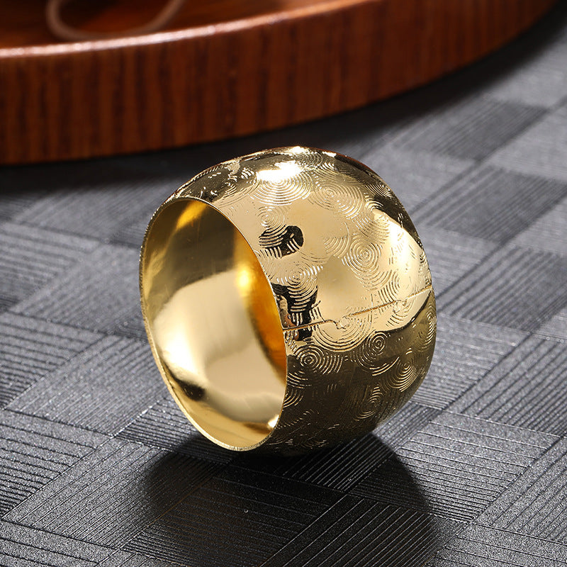 Creative Colored Metal Pattern Napkin Ring - Statement Ring