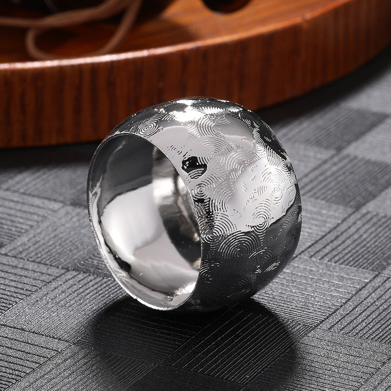 Creative Colored Metal Pattern Napkin Ring - Statement Ring