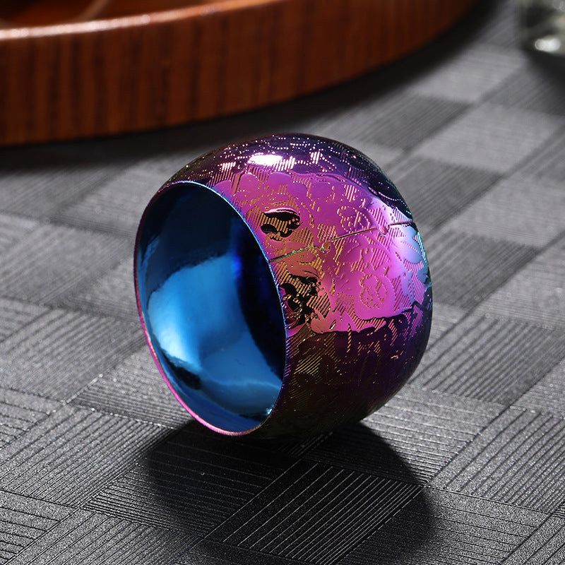 Creative Colored Metal Pattern Napkin Ring - Statement Ring