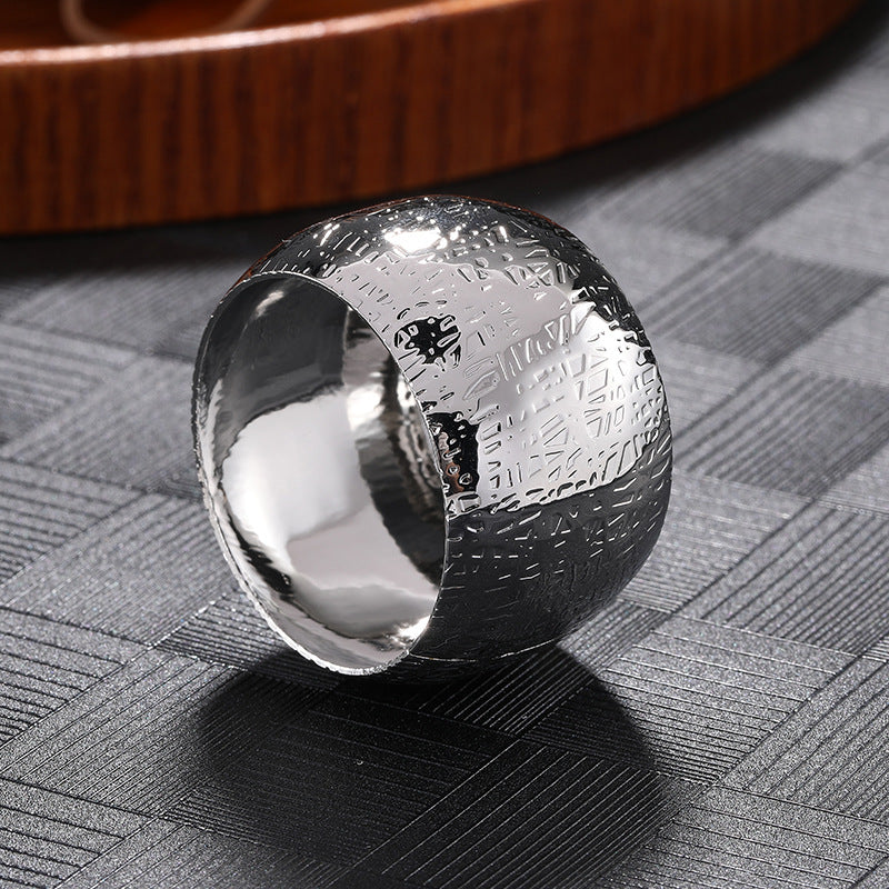 Creative Colored Metal Pattern Napkin Ring - Statement Ring