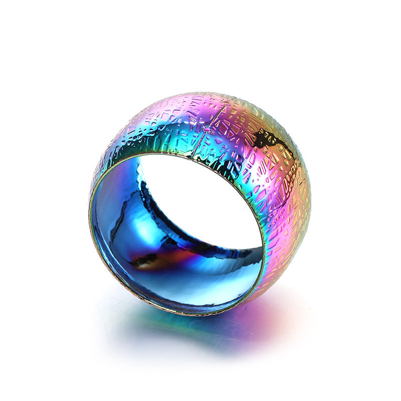 Creative Colored Metal Pattern Napkin Ring - Statement Ring
