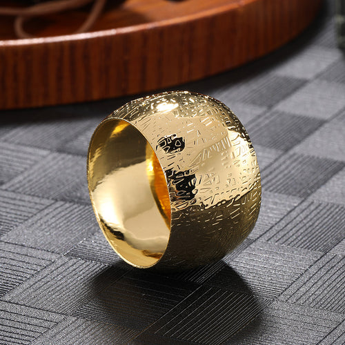 Creative Colored Metal Pattern Napkin Ring - Statement Ring