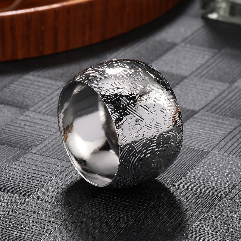 Creative Colored Metal Pattern Napkin Ring - Statement Ring