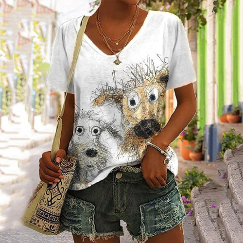 Stylish Printed Short-Sleeve Crop Top for Women