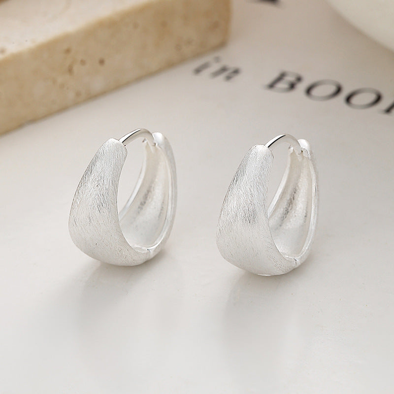 Brushed Silver Stud Earrings for Women - Chic Drop Earrings