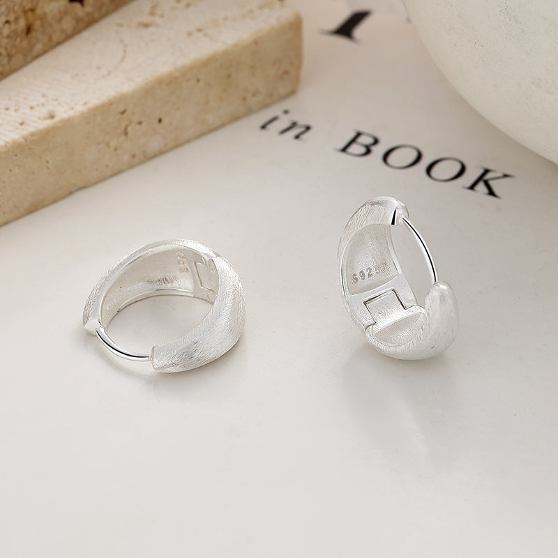 Brushed Silver Stud Earrings for Women - Chic Drop Earrings