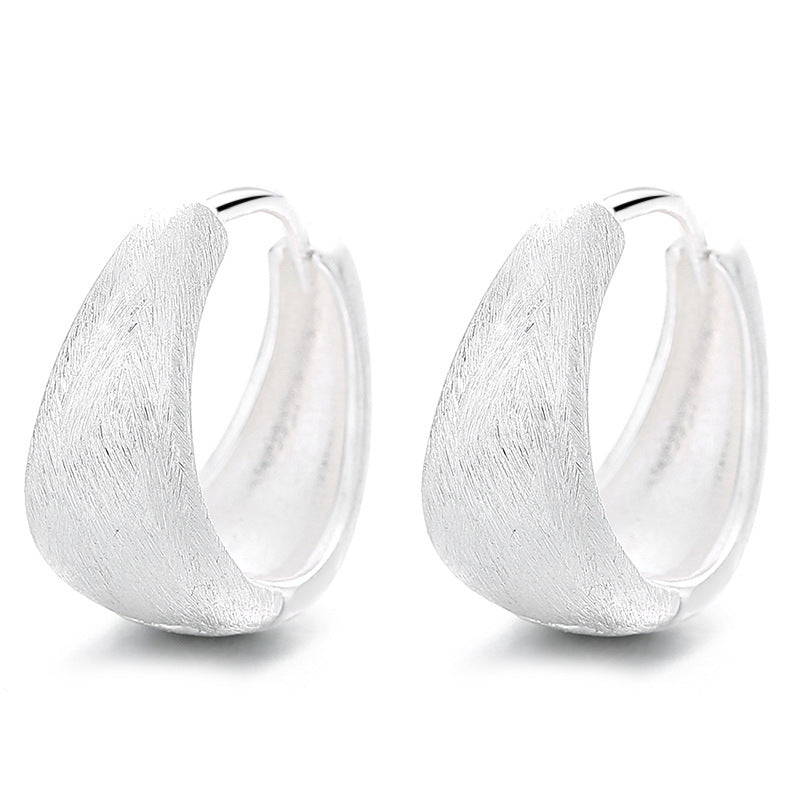 Brushed Silver Stud Earrings for Women - Chic Drop Earrings