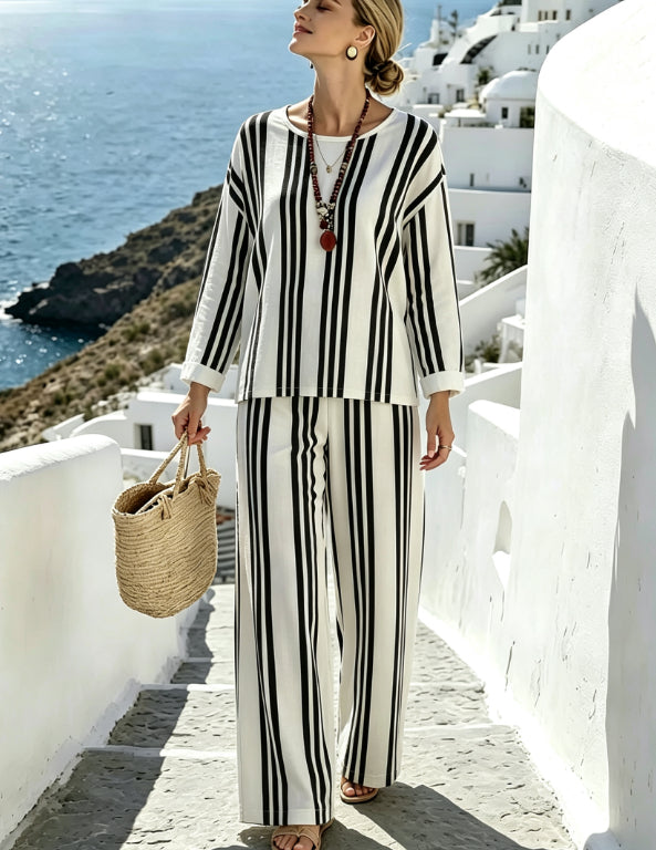Random Print Asymmetric Cut Holiday Top and Shorts Set for Women