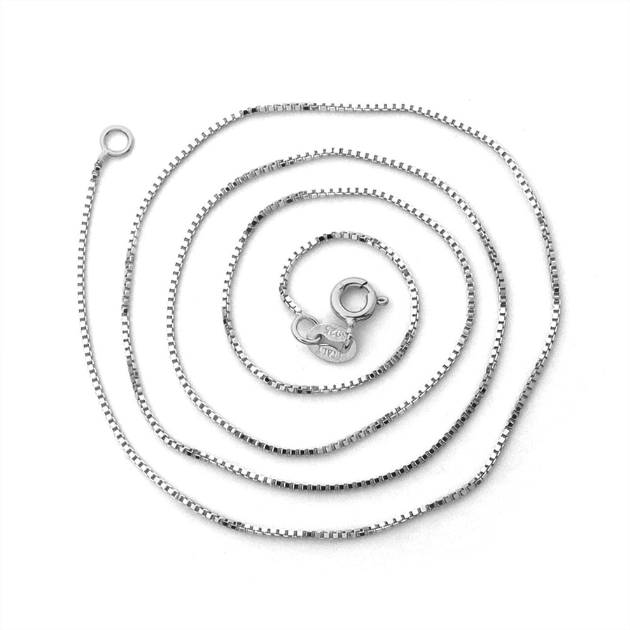 S925 Pure Silver Box Chain Necklace - Stylish Layered Necklace