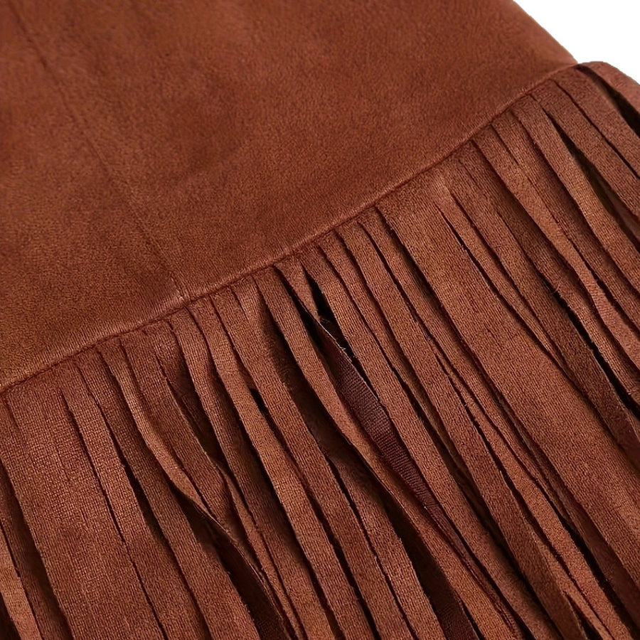 Womens Bohemian Solid-color Patchwork High-waisted Maxi Skirt