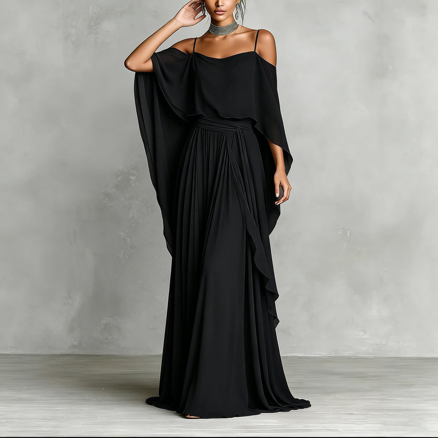 Womens Off-shoulder Sleeveless Maxi Dress - Minimalist Style