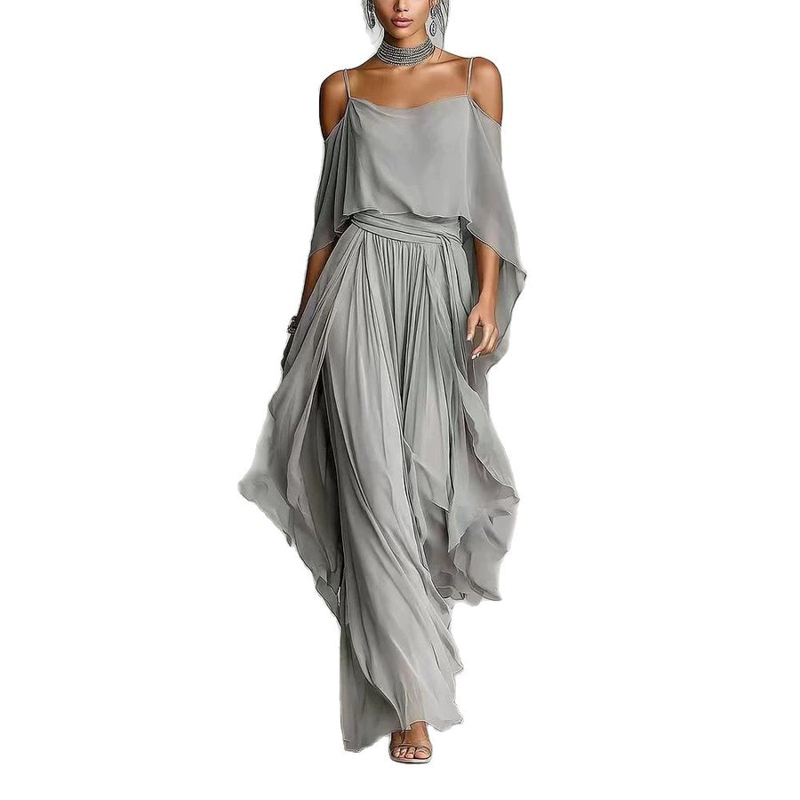 Womens Off-shoulder Sleeveless Maxi Dress - Minimalist Style