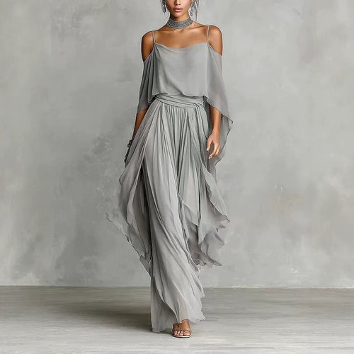 Womens Off-shoulder Sleeveless Maxi Dress - Minimalist Style