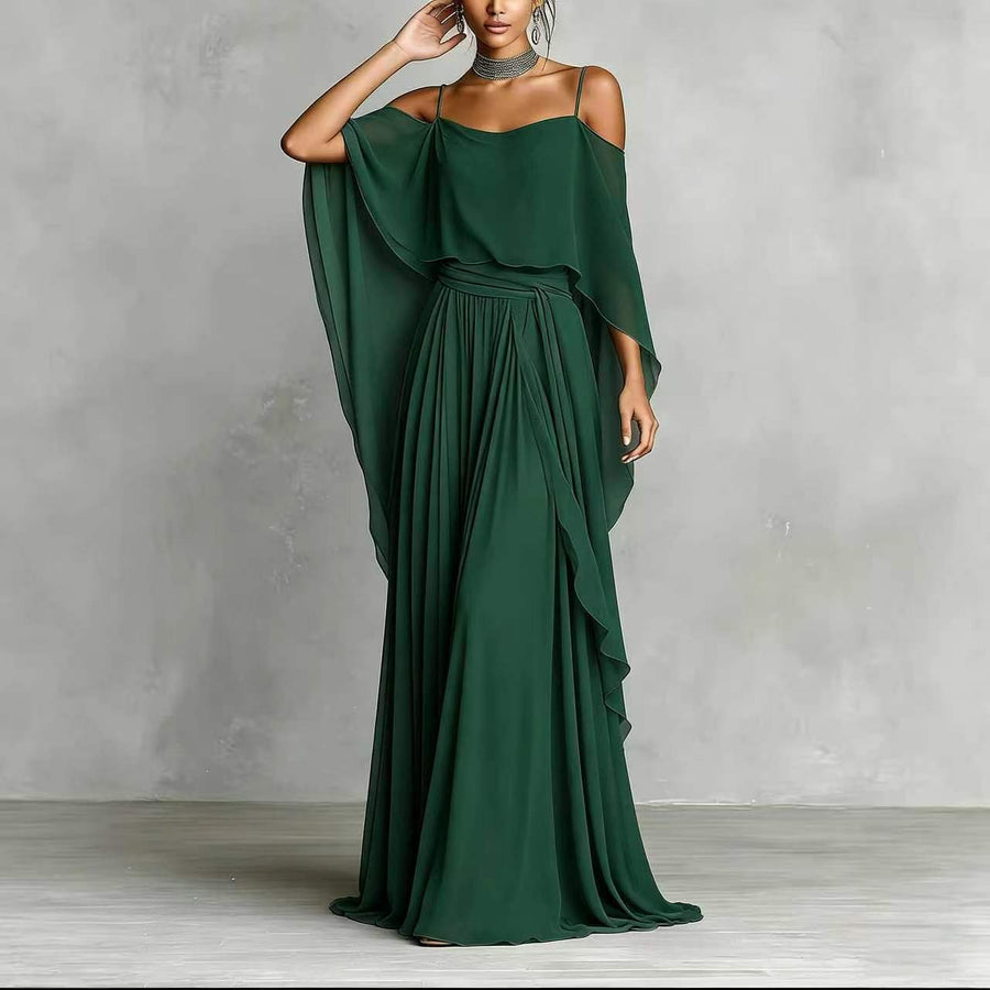 Womens Off-shoulder Sleeveless Maxi Dress - Minimalist Style