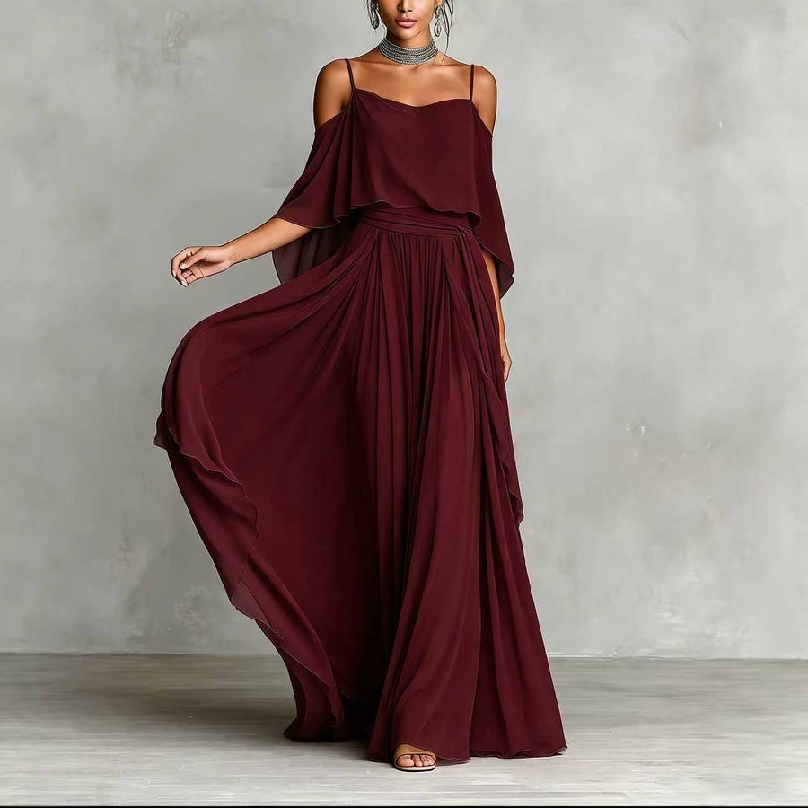 Womens Off-shoulder Sleeveless Maxi Dress - Minimalist Style