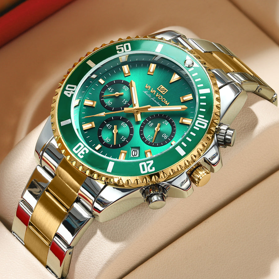 Multifunctional Three-eye Quartz Watch - Waterproof & Luminous