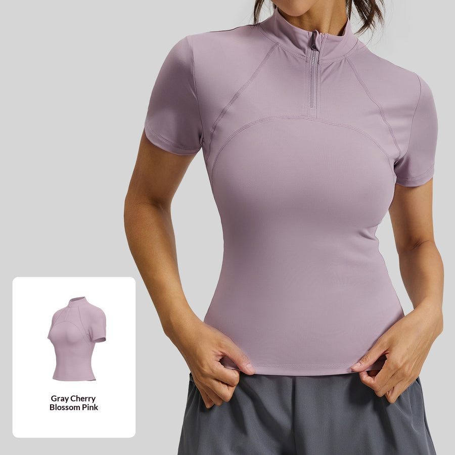 Arrival Womens Outdoor High-Elastic Half-Zip Yoga Top