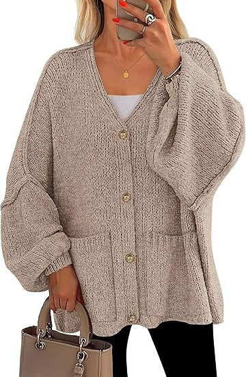 Womens Autumn Winter V-Neck Long-Sleeve Sweater Coat