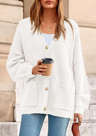 Womens Autumn Winter V-Neck Long-Sleeve Sweater Coat