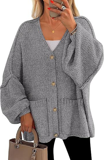 Womens Autumn Winter V-Neck Long-Sleeve Sweater Coat