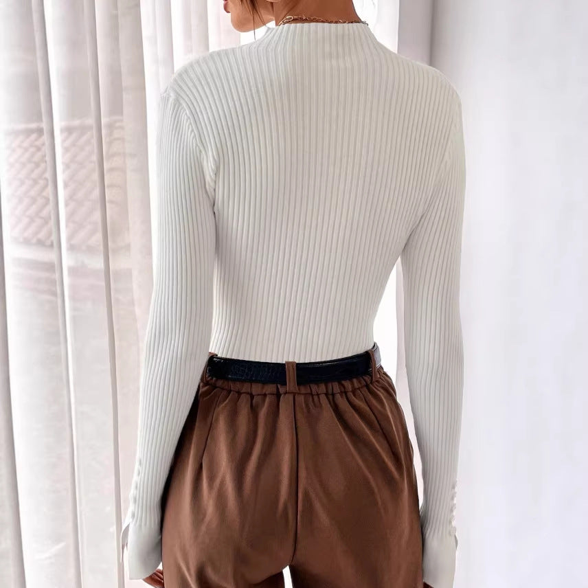 Cozy Knitted Bottoming Shirt Sweater for Women