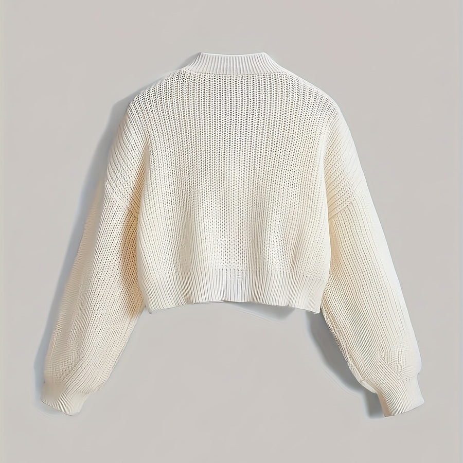 Three-Dimensional Bow Cardigan Sweater Short Style
