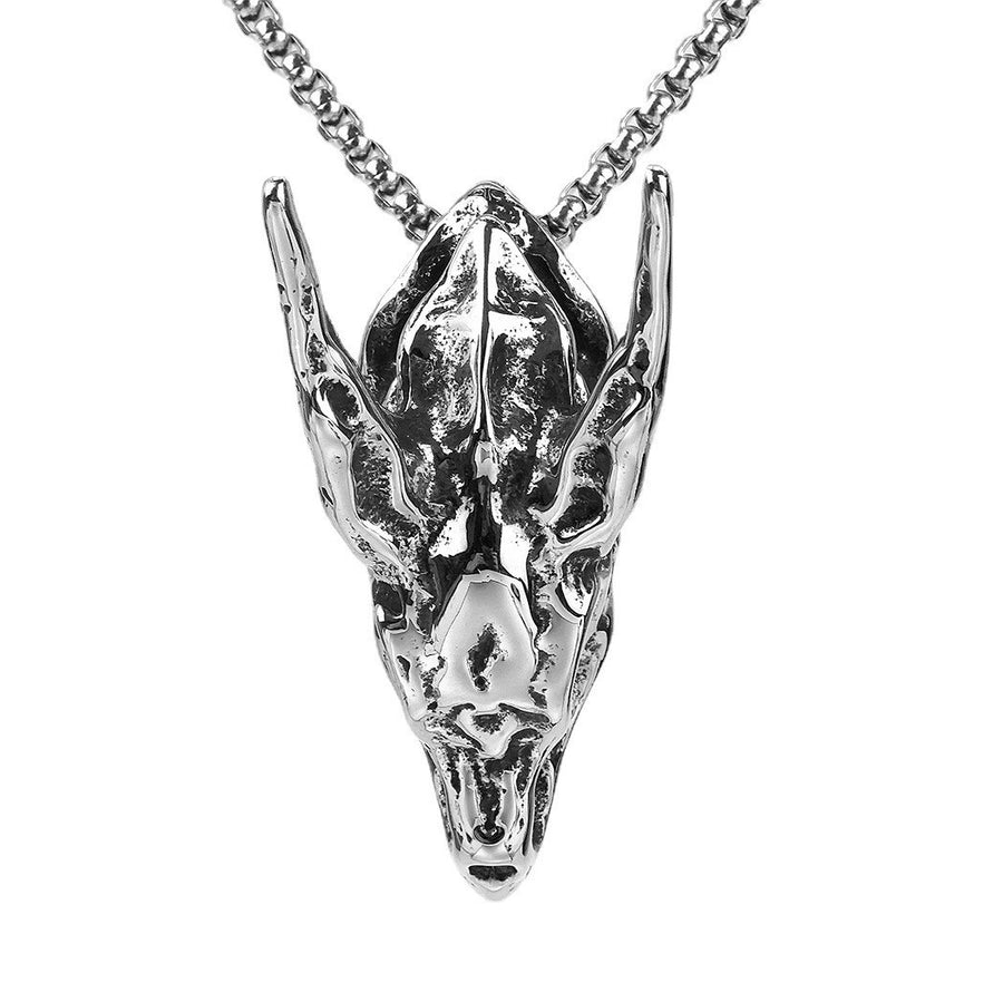 Retro Stainless Steel Three-Dimensional Skull Pendant Necklace