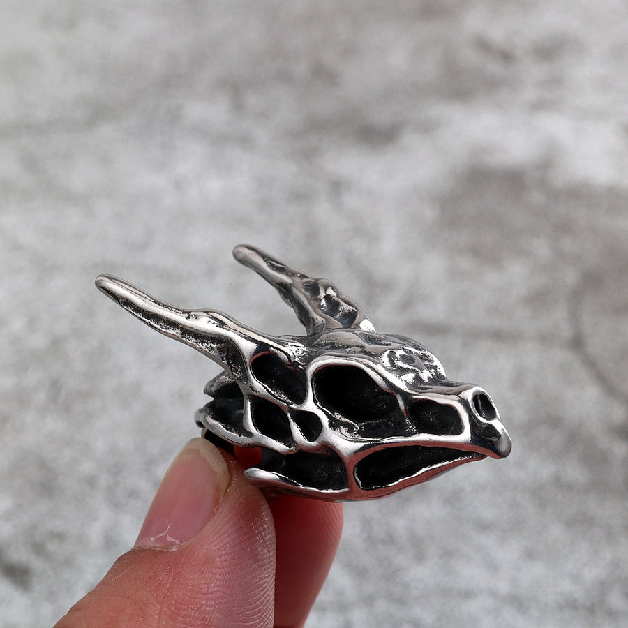 Retro Stainless Steel Three-Dimensional Skull Pendant Necklace