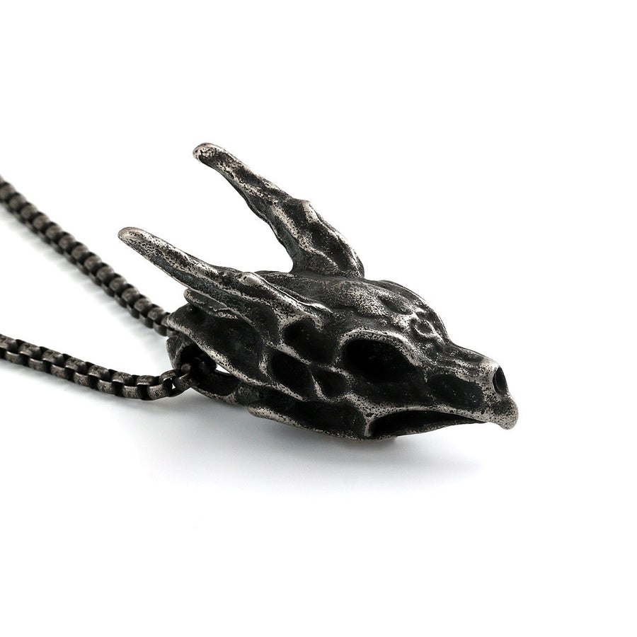 Retro Stainless Steel Three-Dimensional Skull Pendant Necklace