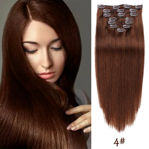 Clip-in Human Hair Extensions Two Piece Set - 14 Inches, 70g