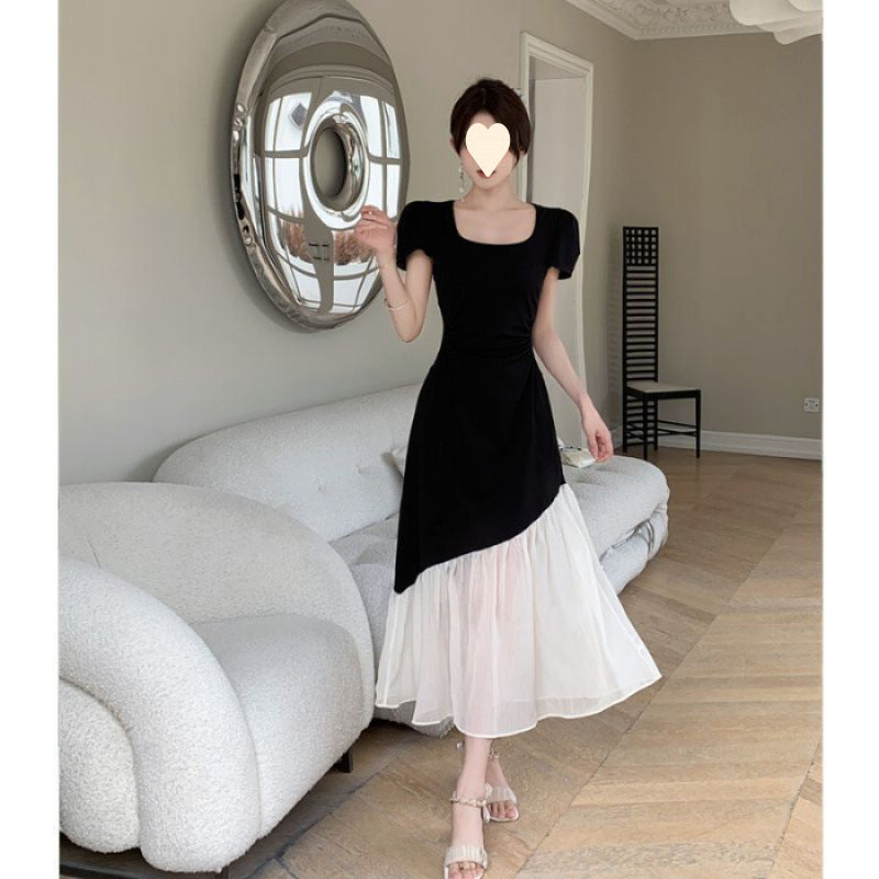 Figure-Flattering Patchwork Maxi Dress for Curvy Women