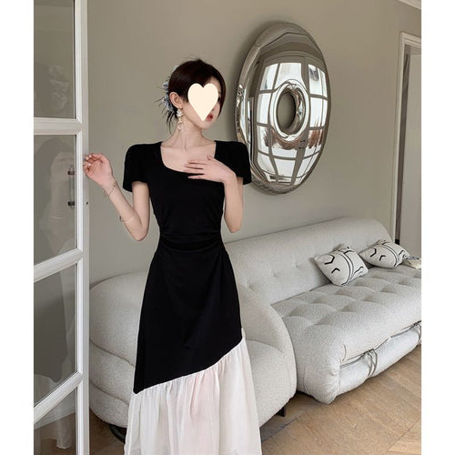 Figure-Flattering Patchwork Maxi Dress for Curvy Women