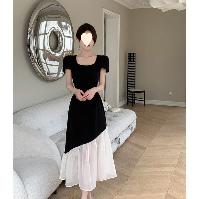 Figure-Flattering Patchwork Maxi Dress for Curvy Women