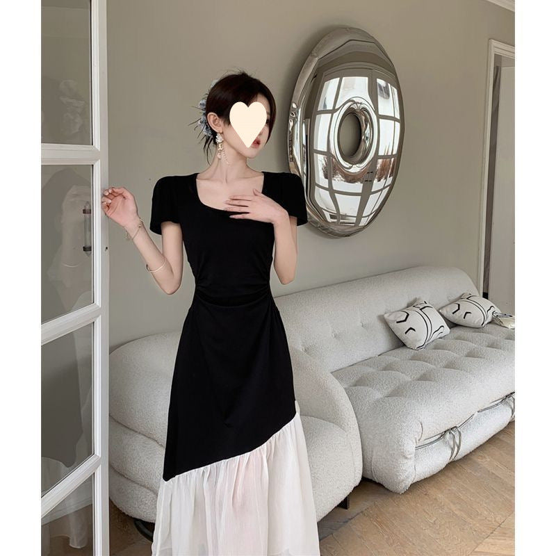 Figure-Flattering Patchwork Maxi Dress for Curvy Women